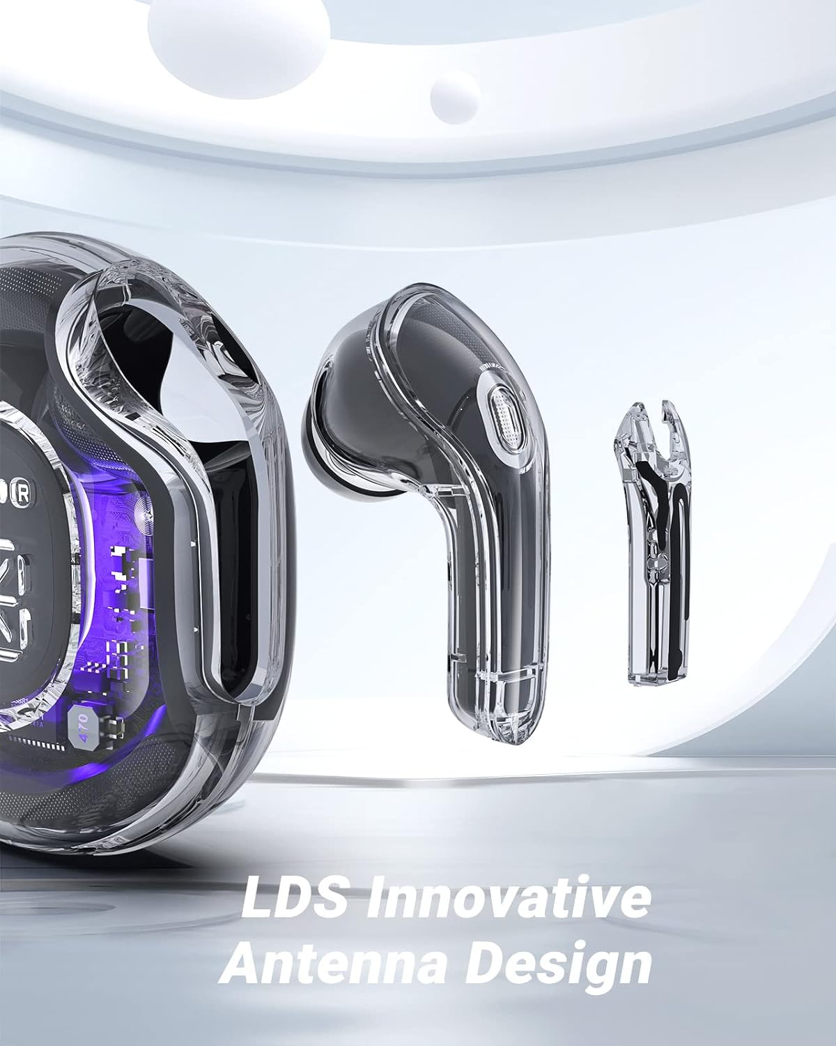 T8 Crystal Wireless Earphones - Transparent (Air 39)
