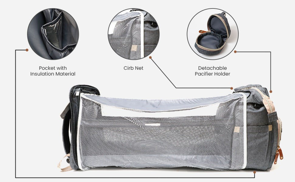 Portable Folding Crib Diaper Bag Multi-Function