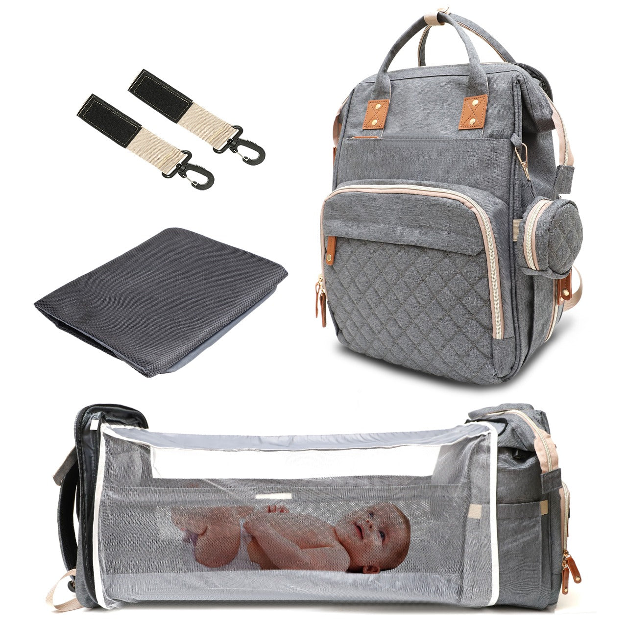 Portable Folding Crib Diaper Bag Multi-Function