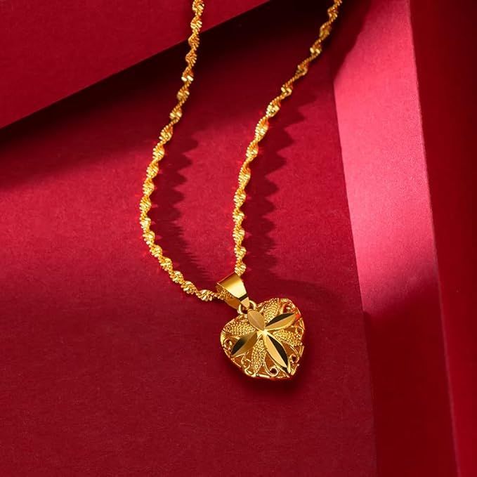 Gold Heart Necklace for Women - Buy 1 Get 1 Free