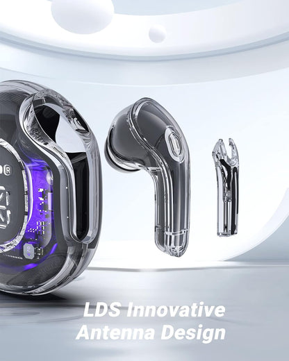 T8 Crystal Wireless Earphones - Transparent (Air 39)