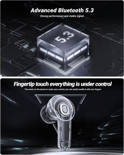 T8 Crystal Wireless Earphones - Transparent (Air 39)